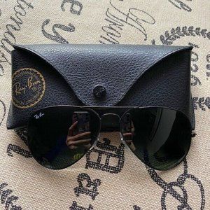 Ray-Ban Black Aviators RB3025 Sunglasses 58MM G-15 Lens Italy AUTHENTIC